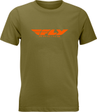 Fly Racing Youth Fly Corporate Tee Olive/Orange Ym