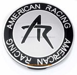 American Racing AR CAP BLACK SNAP IN 62BC SILVER AR LOGO
