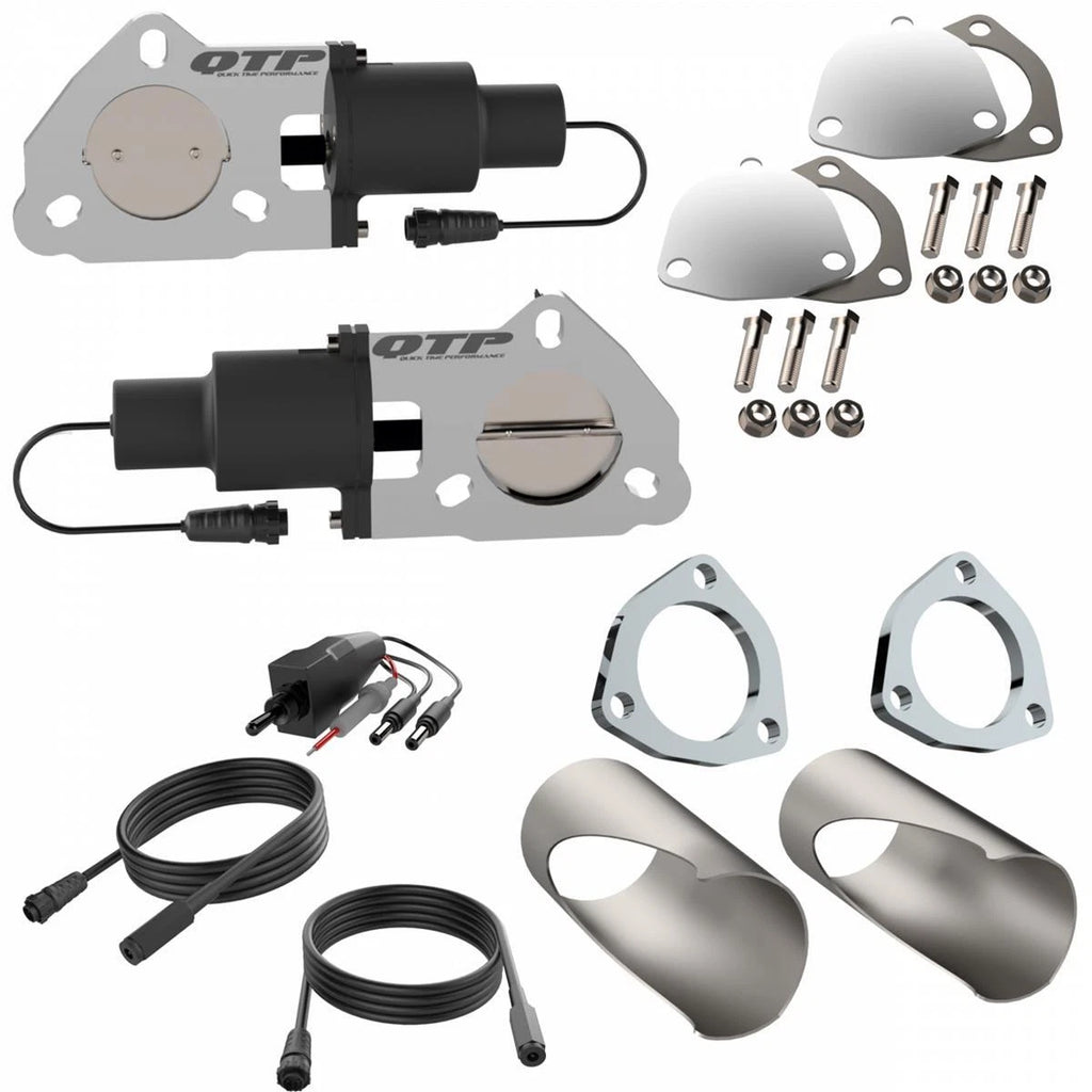 QTP Dual 2.5in Electric Valves / Wiring / 1 Toggle Switch / 2 2.5in DIY Cutout Pipes