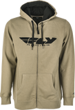 Fly Racing Fly Corporate Zip Up Hoodie Tan/Black Lg
