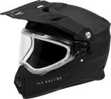 Fly Racing Trekker Cw Solid Helmet Dual Shld Matte Black Lg