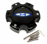 Moto Metal MO951 CAP BLK 6X5.5 +18 - BLUE OVAL LOGO