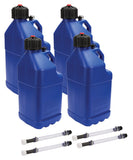 Allstar Performance Utility Jug 5 Gal w/ Filler Hose Blue 4pk