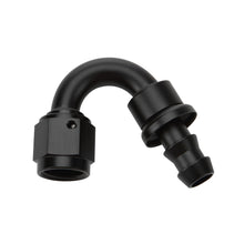 Load image into Gallery viewer, Allstar Performance Pushlock Hose End Black 150 Deg Elbow -16