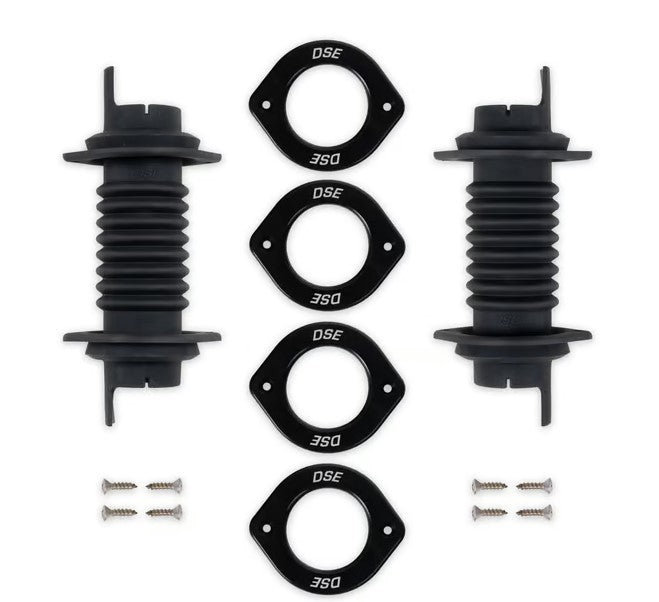 Detroit Speed and Engineering Door Jamb Wiring Boot Kit -Black Anodize Trim