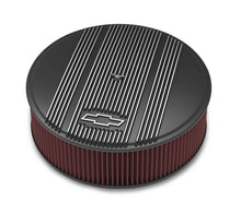Load image into Gallery viewer, Holley 14 x 4 Air Cleaner Finned Bowtie Black