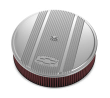 Load image into Gallery viewer, Holley 14 x 3 Air Cleaner Finned Bowtie Polished