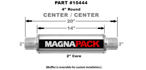 MagnaFlow Exhaust Products 4in Round Muffler 2in In/Out