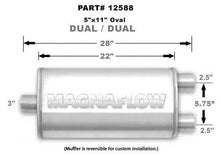 Load image into Gallery viewer, MagnaFlow Exhaust Products Stainless Muffler 3in Inlet/2.5in Dual Outlet