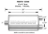 MagnaFlow Exhaust Products Stainless Muffler 3in Inlet/2.5in Dual Outlet