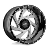 Moto Metal MO989 20X12 6X135 G-BLK MILL BRSH INS -44MM