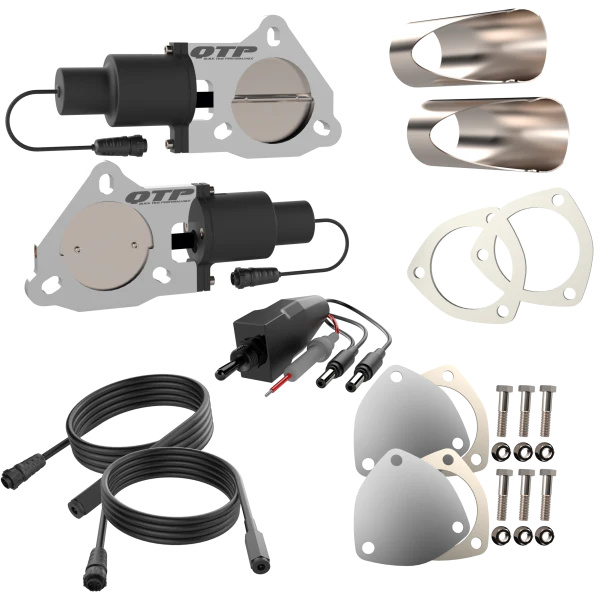 QTP Single 3in Electric Valve / Wiring / 1 Toggle Switch / 1 2.75in DIY Cutout Pipe