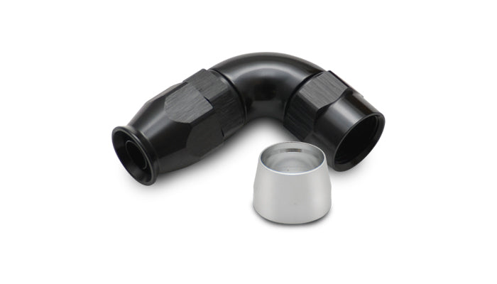 Vibrant Performance Fitting Hose End Full Flow PTFE 90 Degree