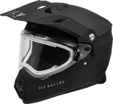 Fly Racing Trekker Cw Solid Helmet Elec Shld Matte Black Lg