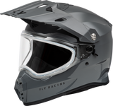 Fly Racing Trekker Cw Solid Helmet Dual Shld Grey Sm