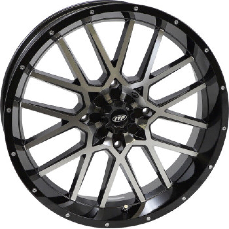 ITP Hurricane 18x6.5 / 4x137 BP / 4+2.5 Offset Gloss Black w/ Milled Edges Wheel