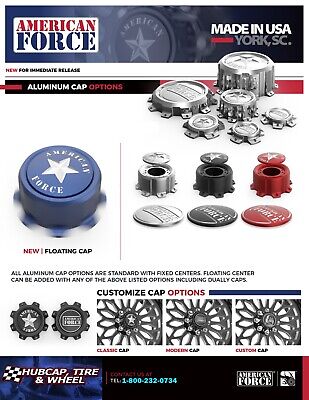 American Force 1" ALUM. CAP 6-LUG G-BLK